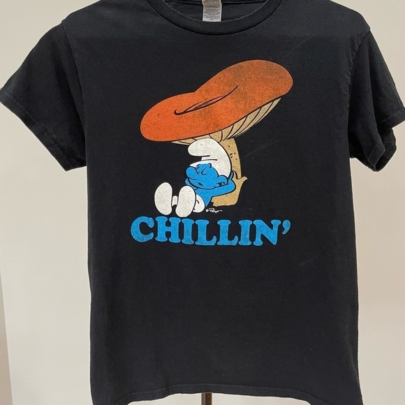 Gildan since small Smurf Chillin Tee shirt casual novelty - Picture 1 of 12